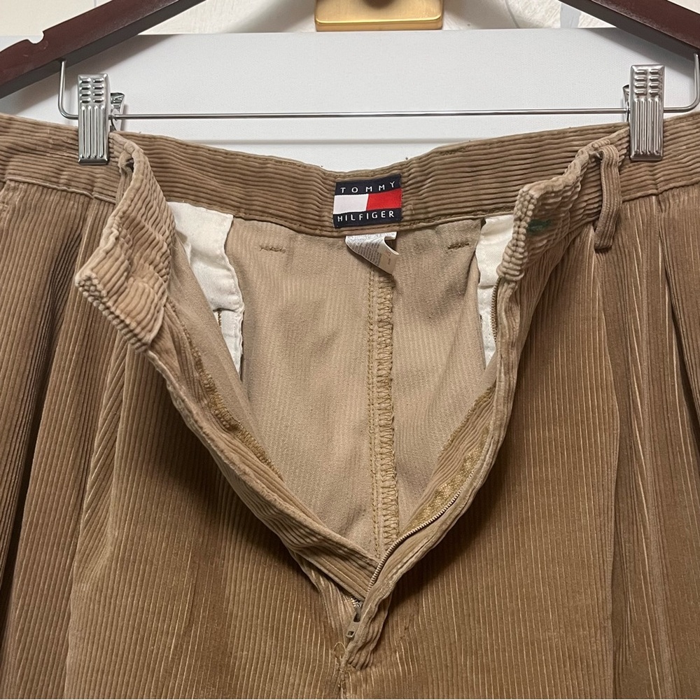 VTG Tommy Hilfiger Pants Men 38x28 Brown Corduroy Relaxed Wide Leg Baggy 90s Y2K - Picture 4 of 15